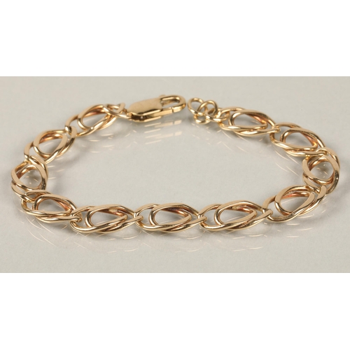 50 - 9ct gold chain bracelet, 12.7g