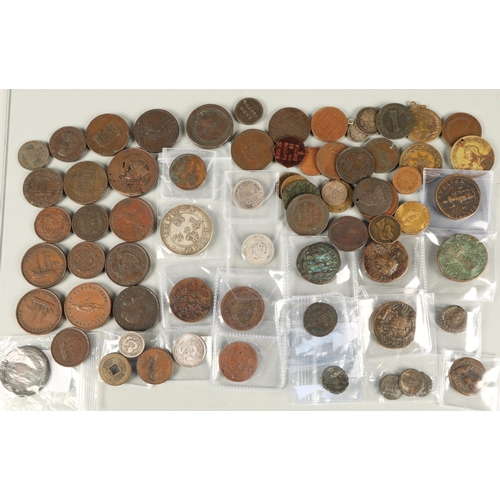 59 - Quantity of coins and tokens to include historic, British, Oriental, etc