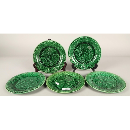 230 - Five Victorian leaf moulded plates 15cm.