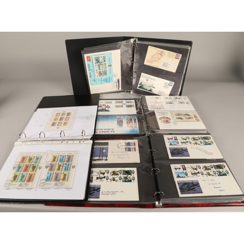 289 - Three various albums of first day covers and another of Isle of Mann stamps.