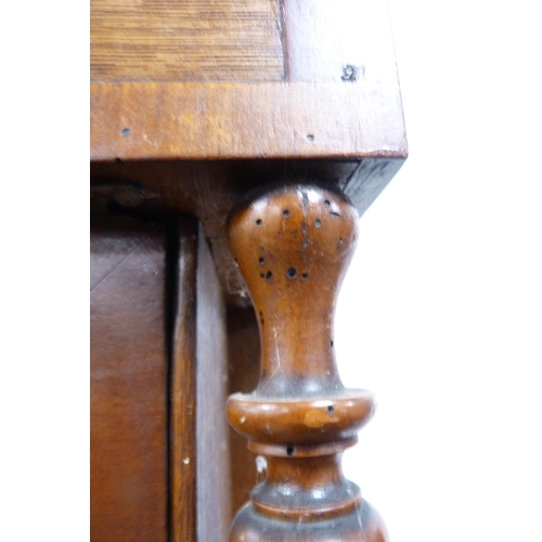 107 - Early 19th century oak and mahogany banded eight day longcase clock, named to W Palmer of Langholm, ... 