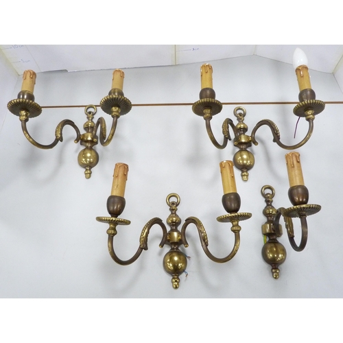 39 - Venetian-style five-branch ceiling light with glass pear-shaped drops and glass pans, wrought iron c... 