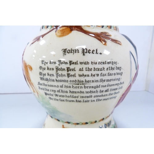 40 - Crown Devon Fieldings 'John Peel' musical jug, hunting-themed teawares to include teapots and milk j... 