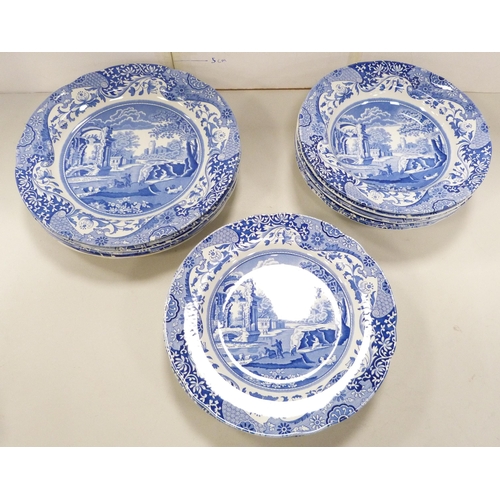 41 - Copeland Spode 'Italian Lake' pattern table and dinnerwares to include six dinner plates, six soup b... 