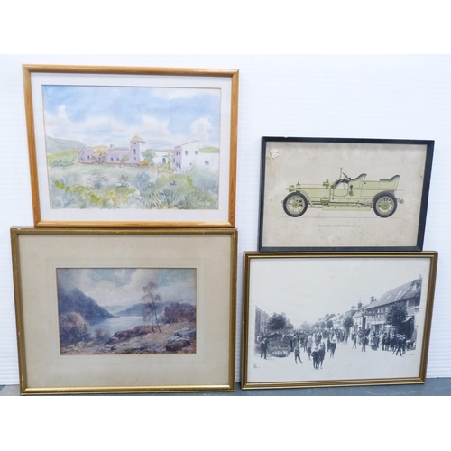 46 - Group of miscellaneous prints to include a print after John McWhirter RA of 'Midst Mountain and Lake... 