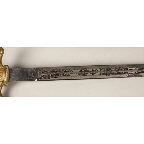 206 - WWII German Kriegsmarine dagger with engraved solingen blade with ivorine grip and scabbard, blade 2... 