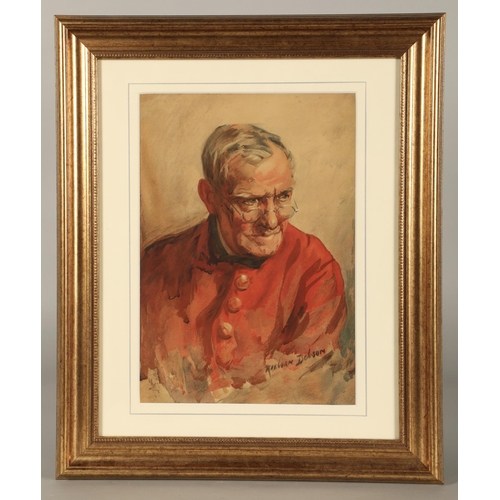 423 - Raeburn Dobson (British 1901-1985)Portrait of an Elderly GentlemanFramed watercolour, signed36cm x 2... 