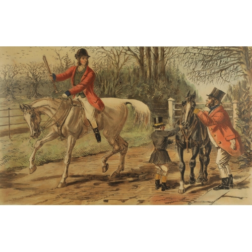 437 - John Leech (1817-1864)'Hunting Scenes'Four framed printsAll inscribedsmallest 38cm x 59cm... 