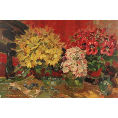 359 - John McCutcheon (Scottish 1910-1995)Red and Gold, still lifeframed oil on canvassigned50cm x 74cm AR... 