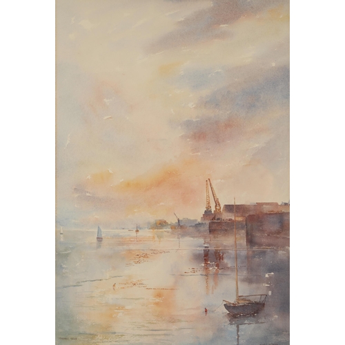 501 - Michael Goymour (Born 1929)Thames DawnFramed watercoloursigned60cm x 40cm