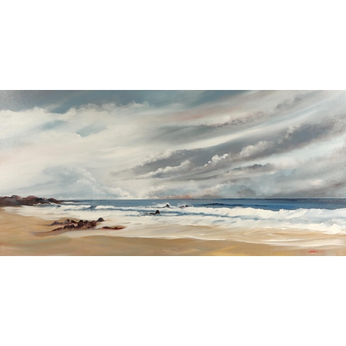 492 - Giovanni(John) Spinelli (Scottish 20th Century)Summer SeascapeGilt framed oil on canvassigned58 cm x... 