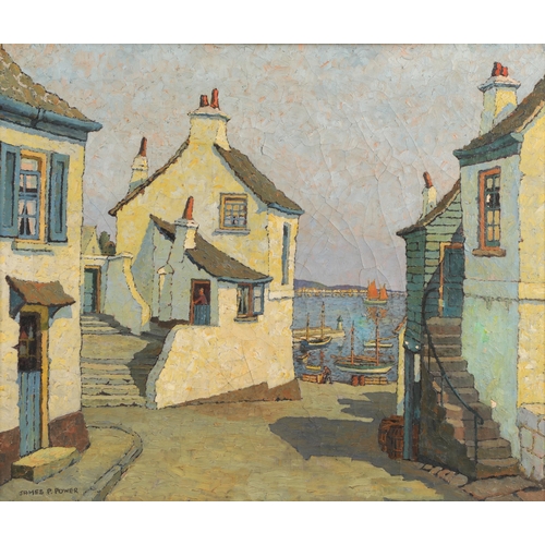 458 - James P Power (Newlyn School Active 1924-1938)Old Port St Ives-Cornwallframed oil on canvas46cm x 54... 