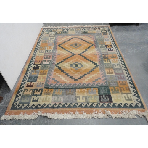 153 - Turkish-design Gabbeh machine-made rug with multi-coloured all over geometric decoration, 230cm x 16... 