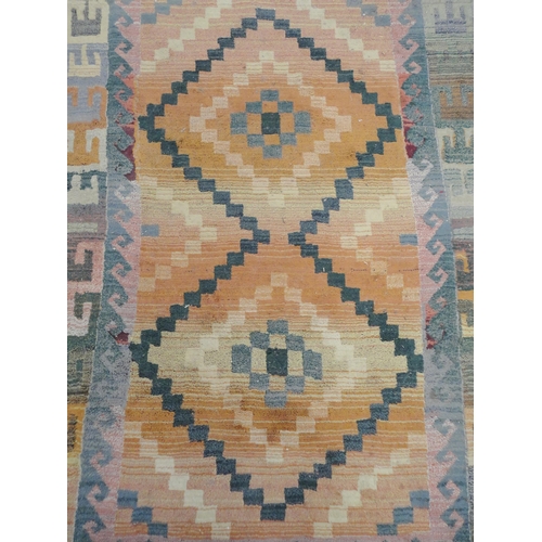 153 - Turkish-design Gabbeh machine-made rug with multi-coloured all over geometric decoration, 230cm x 16... 