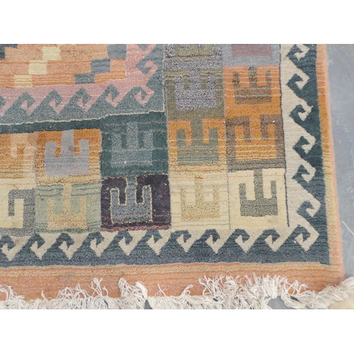 153 - Turkish-design Gabbeh machine-made rug with multi-coloured all over geometric decoration, 230cm x 16... 