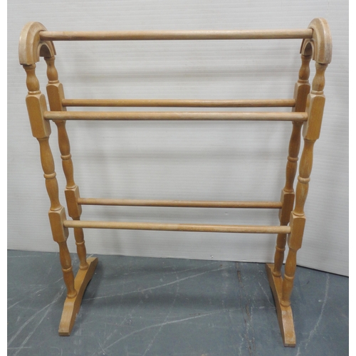 169 - Pine towel rail, 78cm high and 68cm wide, and another, similar.  (2)