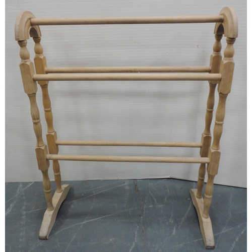 169 - Pine towel rail, 78cm high and 68cm wide, and another, similar.  (2)