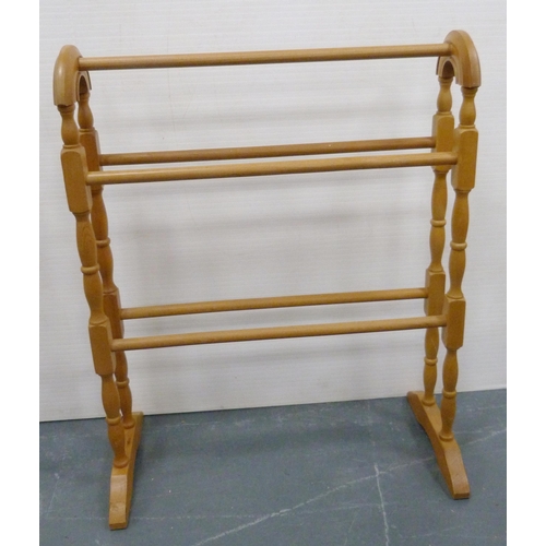 170 - Two pine towel rails, 67cm high and 62cm wide.  (2)