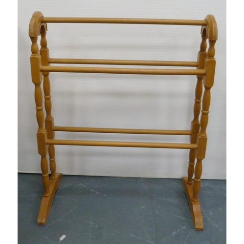 170 - Two pine towel rails, 67cm high and 62cm wide.  (2)