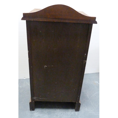 177 - Victorian walnut bedside locker with panelled door, on plinth base, 78cm high, 39.5cm wide and 37cm ... 