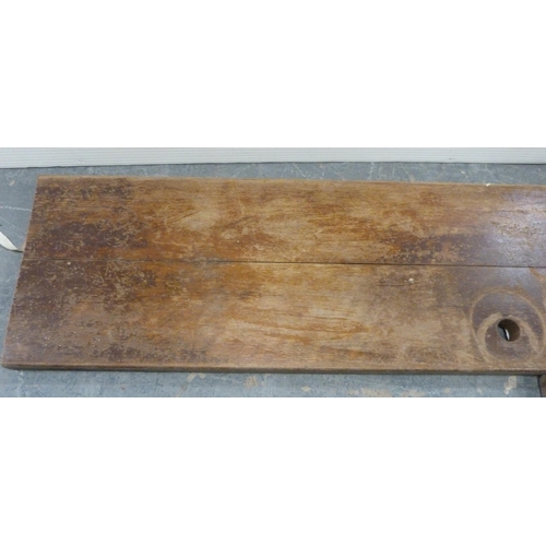 188 - Mahogany part bar top to include a large section, 415cm long, and a smaller, matching section.  (2)