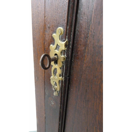 193 - George III oak corner cupboard with later brass escutcheon and mounts (adapted for wall mounting), 1... 