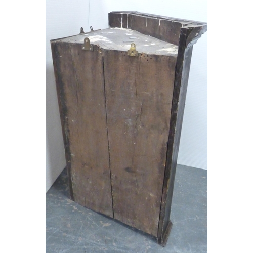 193 - George III oak corner cupboard with later brass escutcheon and mounts (adapted for wall mounting), 1... 