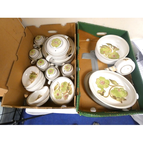 13 - Large Denby floral stoneware dinner service.