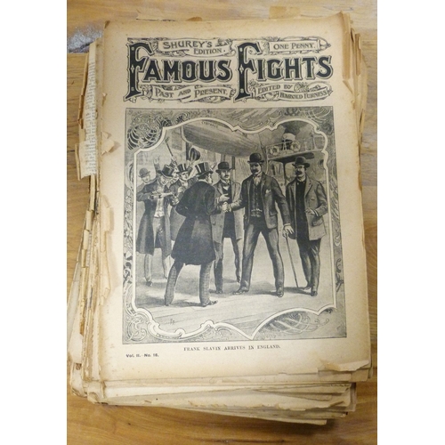 27A - Collection of original Shurey's Edition 'Famous Fights Past and Present' newspapers, c. early 20th c... 