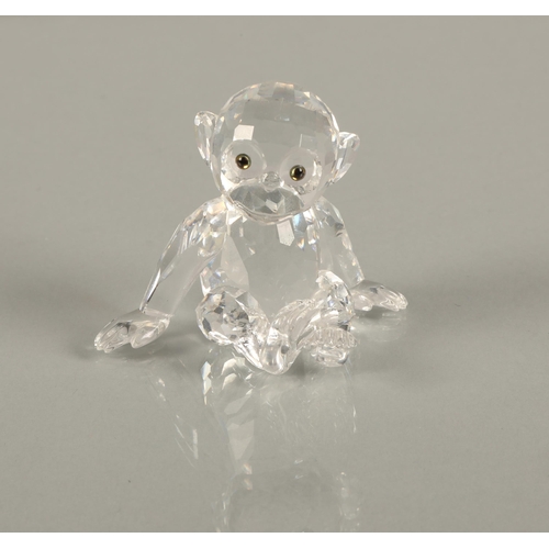 11 - Swarovski crystal cheetah, 9.5cm h, boxed, and small monkey 5cm h, boxed (2)