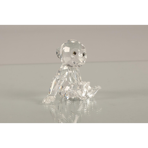 11 - Swarovski crystal cheetah, 9.5cm h, boxed, and small monkey 5cm h, boxed (2)