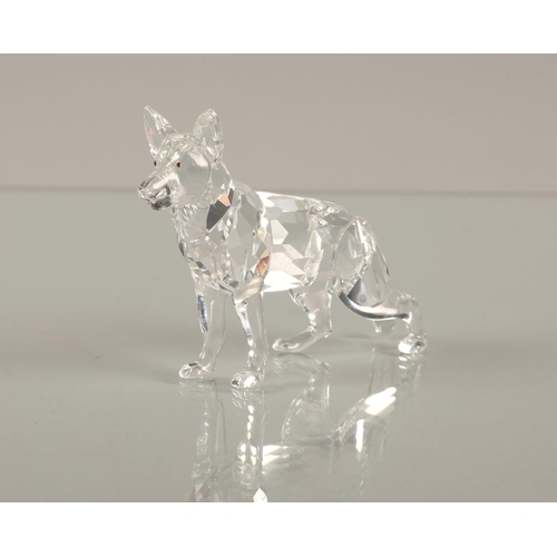 14 - Swarovski Crystal buffalo and an Alsatian, both boxed