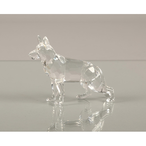 14 - Swarovski Crystal buffalo and an Alsatian, both boxed