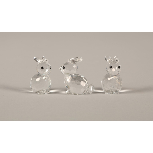 17 - Two Swarovski Crystal teddy bears and three bunnies (5) some boxed