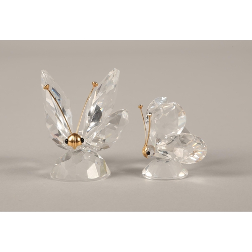 18 - Two Swarovski Crystal butterflies and three Hedgehogs. (5)