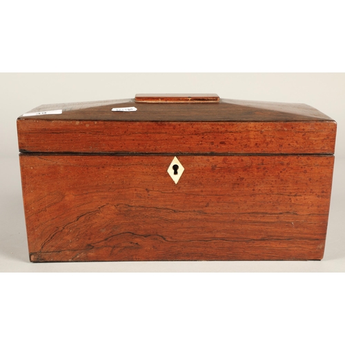 49 - 19th century mahogany tea caddy. 31cm