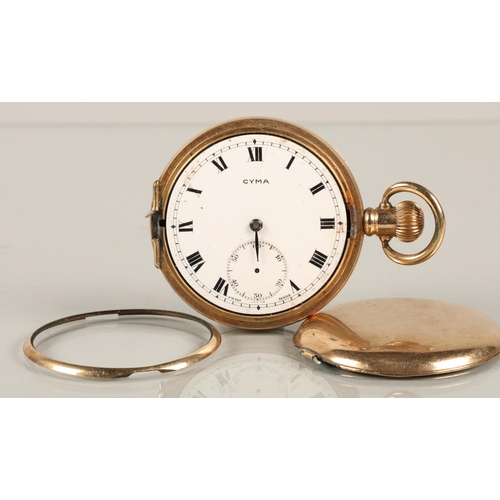 81 - Gold plated pocket watch (some damage) and a Timex nurses watch