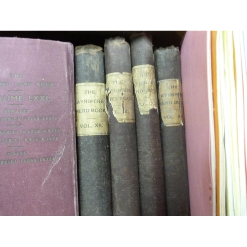 175 - Ayrshire Cattle.  A carton of various books & softback publications incl. early herd b... 