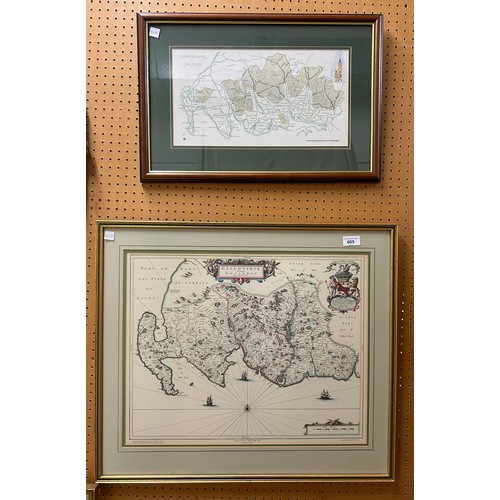 665 - Two framed maps of Dumfries and Galloway.