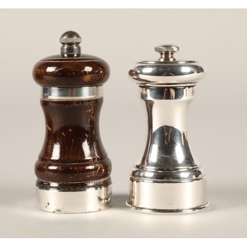 204 - Mappin & Webb Peugeot, France, EPNS pepper mill and another Park Green & Co. silver mounted ... 