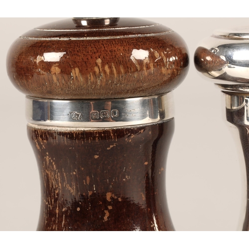 204 - Mappin & Webb Peugeot, France, EPNS pepper mill and another Park Green & Co. silver mounted ... 