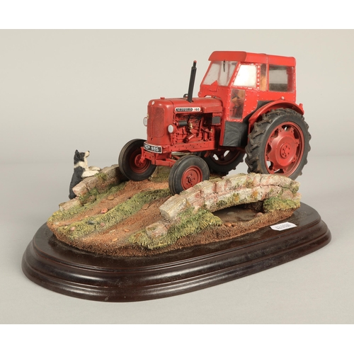 236 - 'Coming Home', Country Artist's model of a tractor going over a bridge, Nuffield 460