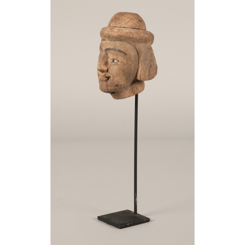 249 - Terracotta Mongolian head, mounted