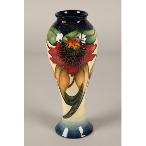 250 - Moorcroft Anna Lily baluster vase 28cm h, impressed and painted marks to base, by Nicola Slaney