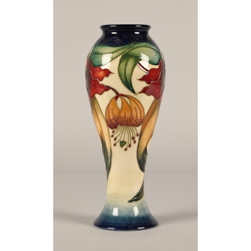 250 - Moorcroft Anna Lily baluster vase 28cm h, impressed and painted marks to base, by Nicola Slaney