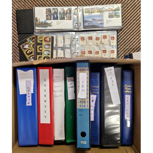 Collection of albums containing stamps, envelopes etc.