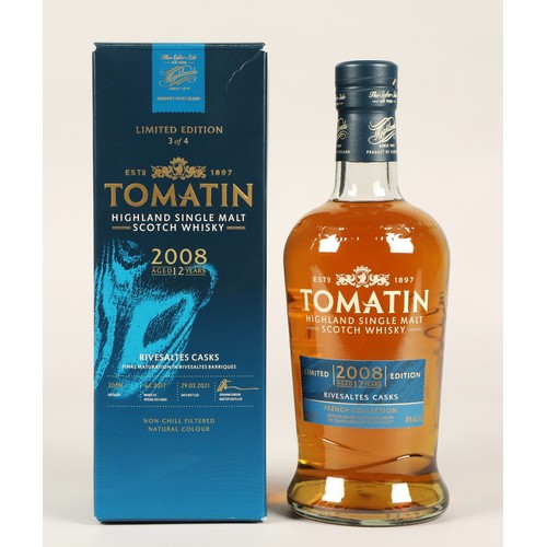 242 - Set of four Tomatin 2008 limited edition 12 years old non chill filtered highland single malt cask s... 