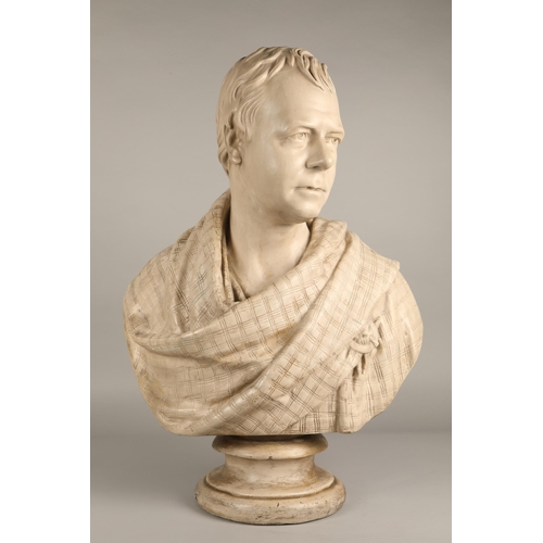 17 - Sir Walter Scott pottery bust, 79cm high.