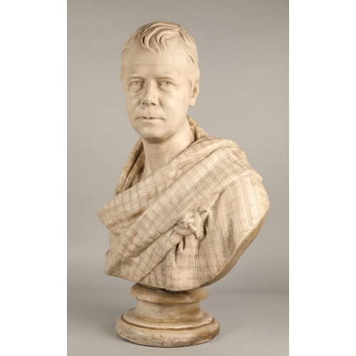 17 - Sir Walter Scott pottery bust, 79cm high.