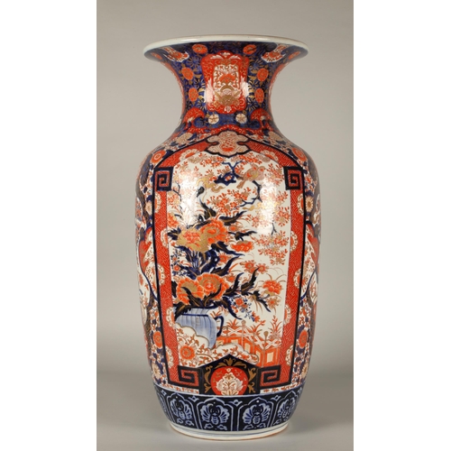 30 - Large Japanese Imari pattern baluster vase, 76cm high.